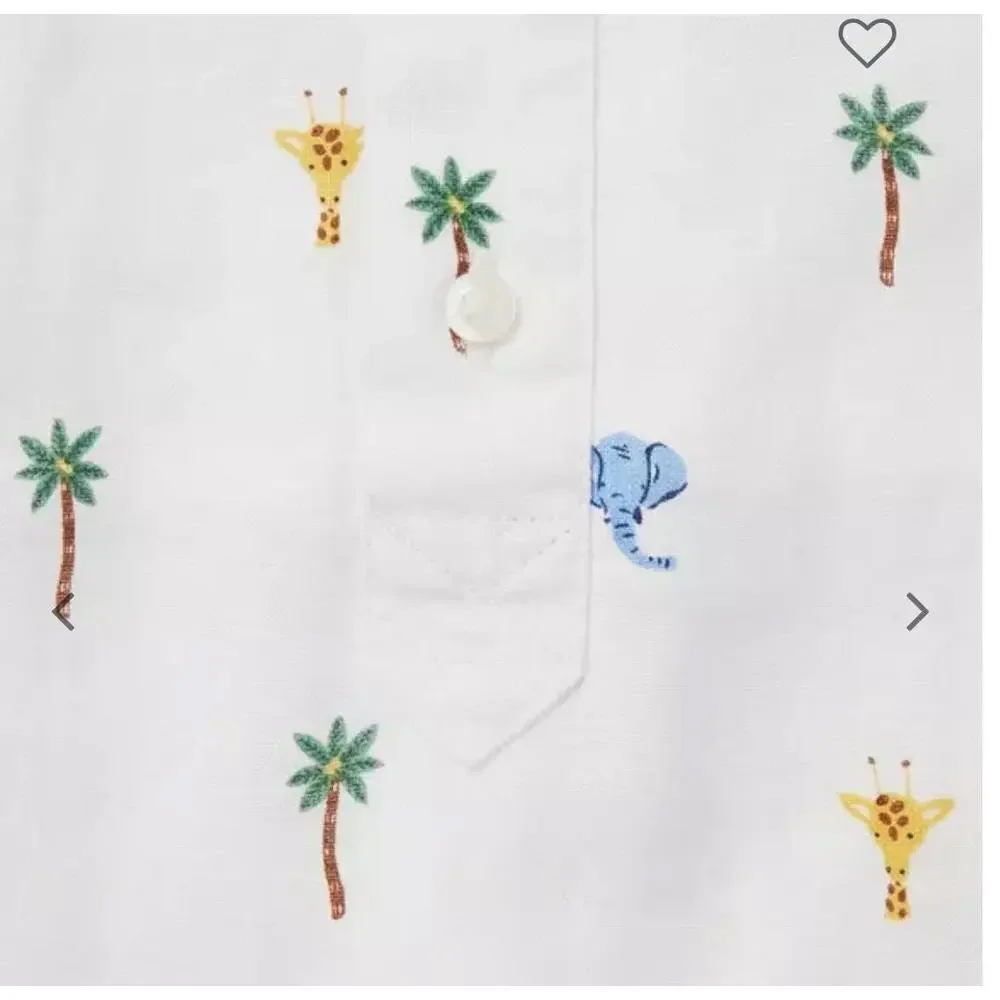 Janie and Jack Baby Safari Linen Romper Size 3-6 months